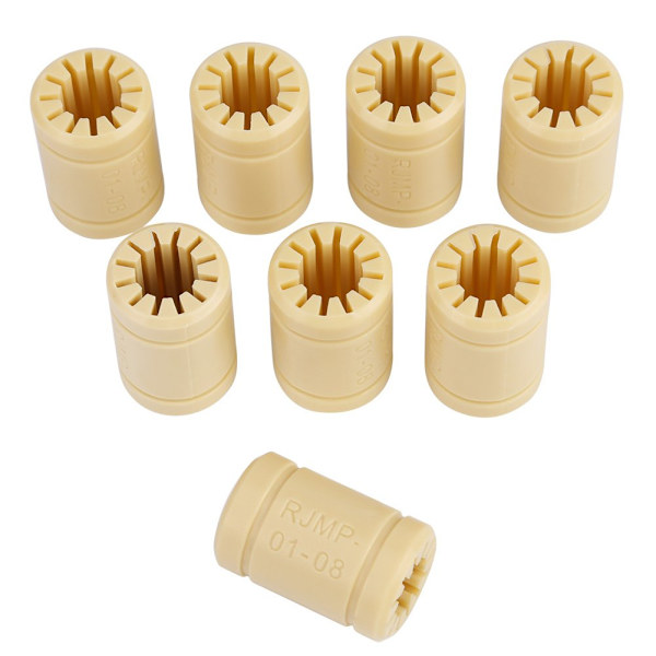 8st 8mm Innerdiameter, Solid Polymer Linjärlager Set LM8UU för 3D-skrivare