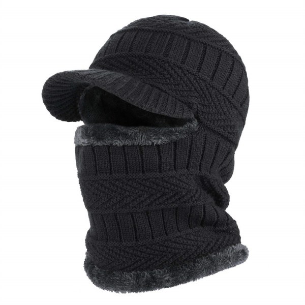 Vinterstickad Balaclava Beanie Varm cykelskidmask, vindtät mössa,