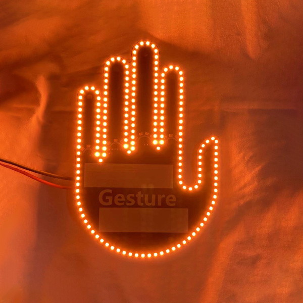 Håndbevegelseslys for bil, nytt Glowgesture bilhåndlys, bilbakvindu-skilt, LED-skilt for bil, biltilbehør for menn