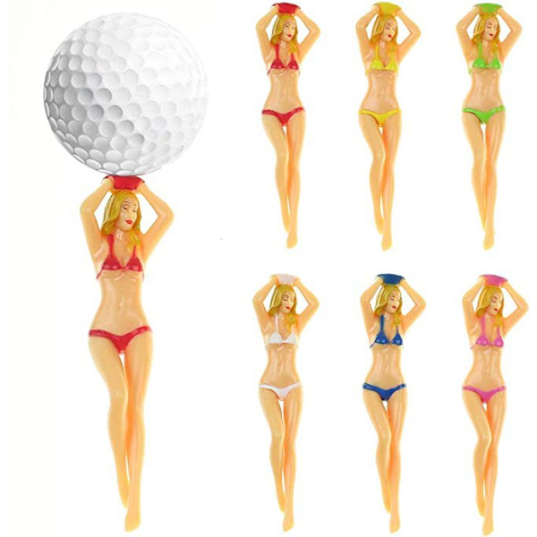 6 stk. farvede golf tees sjove golf tees golf træningsnyhed tees hvid elefant strømpe stuffer gaver til golfspiller sjov gave