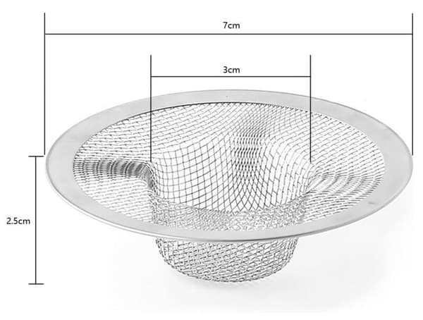 Set med 6 diskbänksfilter, badrumsfilter, vaskfilter, diskbänksfilter, rostfritt stål