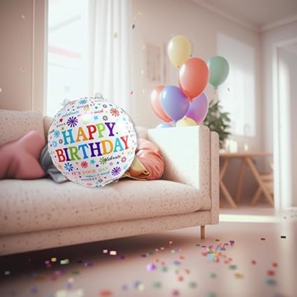 Grattis på födelsedagen födelsedagsballong, folieballong, födelsedagsballong, färgglad F