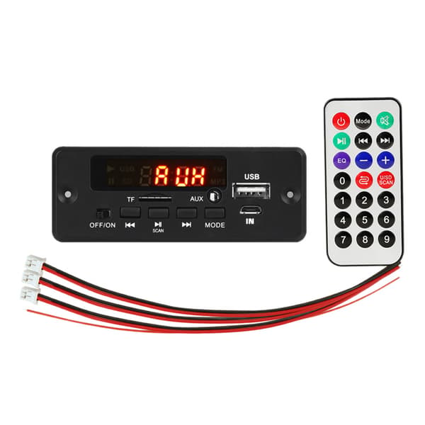 Bluetooth MP3 Dekoder Board Digital Display Forstærker Afspiller Modul 2x3W Sort Tilbehør
