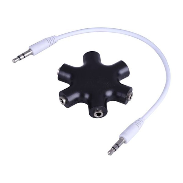 Hovedtelefon Audio Splitter 5 Vejs Adapter 3,5 mm Audio Stereo Splitter Kabel 3,5 mm Han til 5 Port 3,5 mm Hun til Hovedtelefon og Headset Splitter Adapter