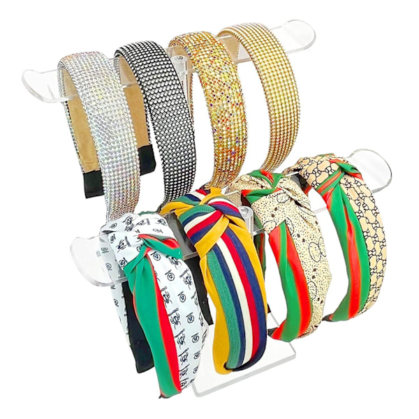 Akryl Hårbøyleholder, Hårpynt Organizer Klar Stativ for Jenter (2-Tier)