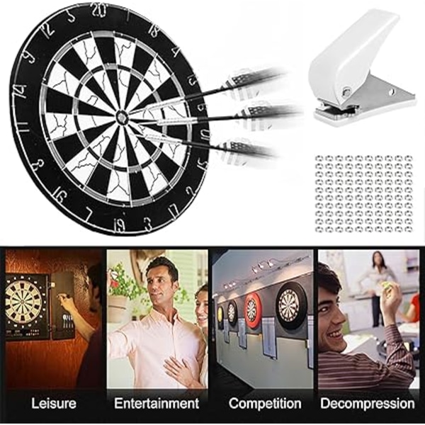 100 st Dart Hålslag med Metall O-ringar, Lättviktigt Darttillbehör, Dart Hålslagningskit