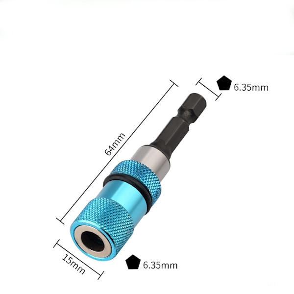 Magneettinen ruuvikärjen pidike jatkovarsi kuusiokantaruuvimeisseliin, adapteri sähköruuvimeisselin poranterälle, 1/4 tuuman kuusiokanta, pituus 64 mm