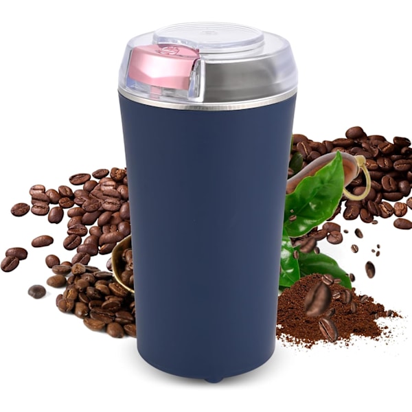 Elektrisk Kaffekvern, 200W Multifunksjonell Kaffekvern med Blader i Rustfritt Stål, Elektrisk Kaffekvern med Overopphetingsbeskyttelse, Bærbar Kaffekvern