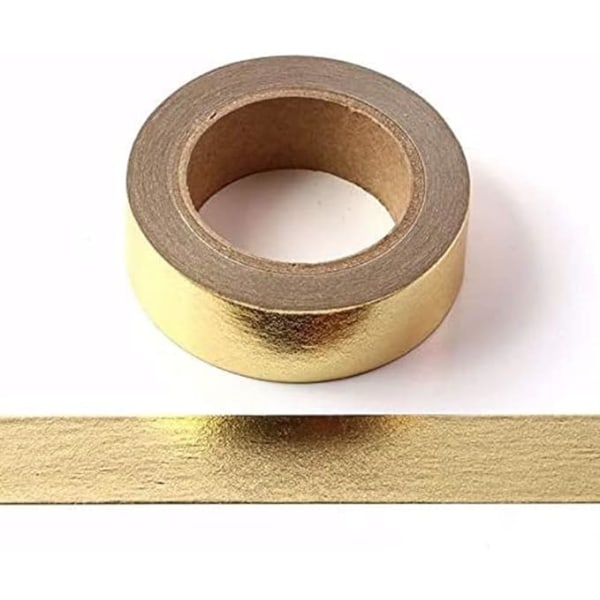 2 stk. Solid Foil Washi Tape Dekorativ Selvklæbende Maskeringstape 15mm