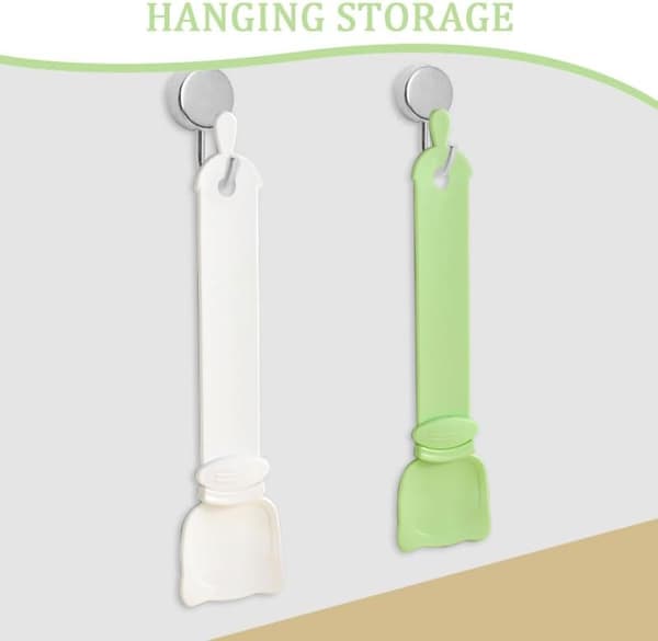 Pakke med katteskeer - ABS Hund Kattefoder Squeeze Ske - Kattefoder Dispenser Ske (Grøn og Hvid)
