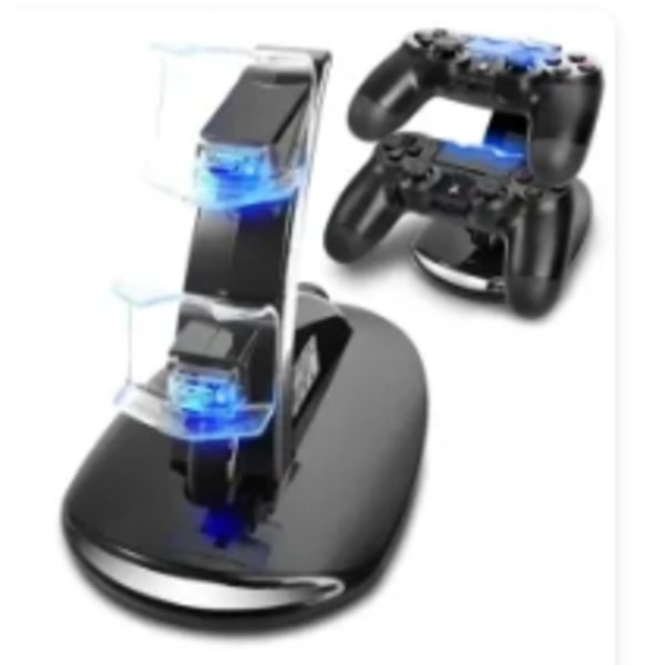 Opladningsstation til PS4 - Oplader til håndkontrol / Playstation Kontrol Sort