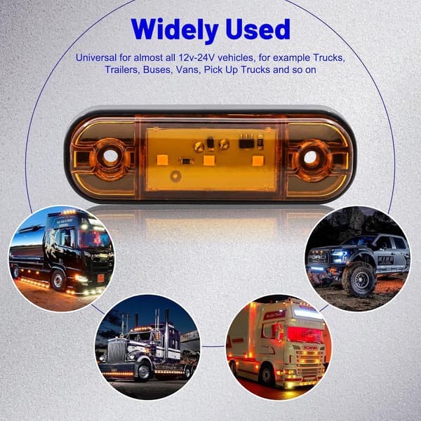 10 STK Sidemarkeringslys 12V/24V Universelle Positionslamper 3-LED Front