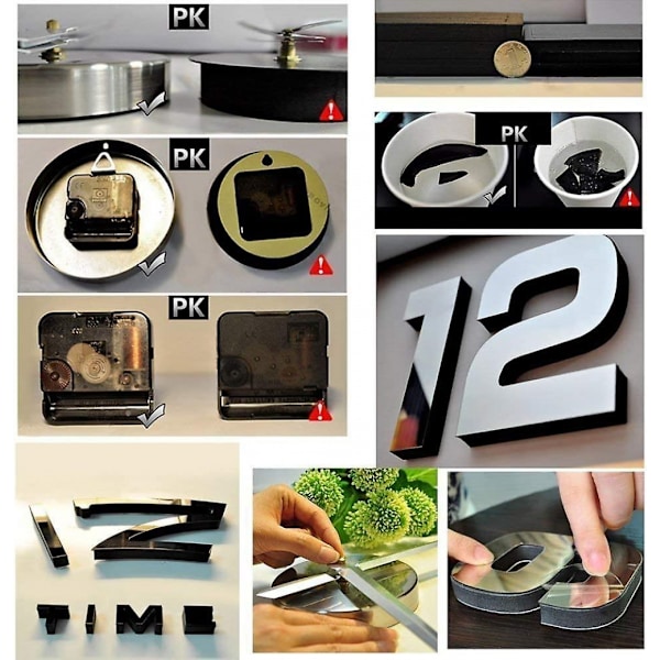 Rammeløs 3d Moderne Ur Stor Diy Væg Ur 3d Ure Timer Diy Hjem De