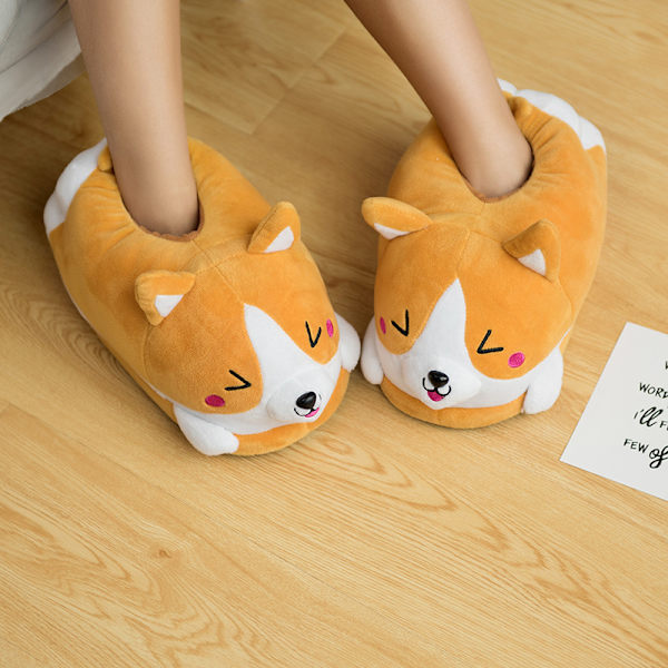 Unisex Roliga Tofflor, Cartoon Corgi Djurtofflor, Inomhustofflor