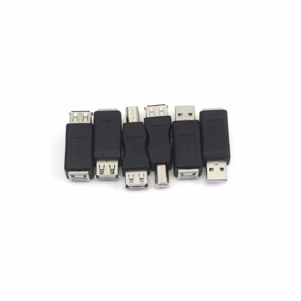 3x USB-A- naar USB-B-mannelijke adapter zwart