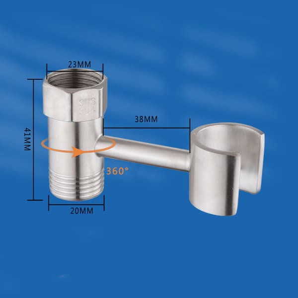 Dusjhodeholder uten boring - Justerbart dusjhode, 20 mm tilkobling, universell dusjhodeholdermutter, rustfritt stål for bad, enkel installasjon