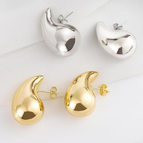 Extra stora örhängen hypoallergena chunky guld hoops örhängen lätta