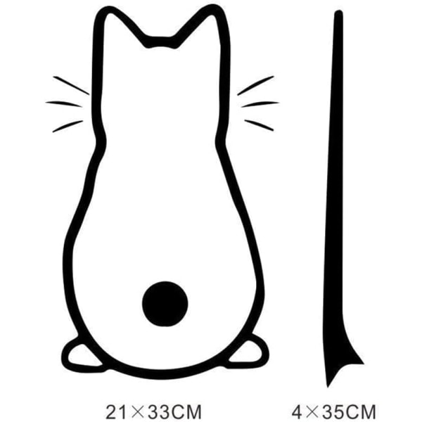 4 stk. Bagrudevisker-klistermærke, dyrebilklistermærke, sjov kat, der bevæger halen