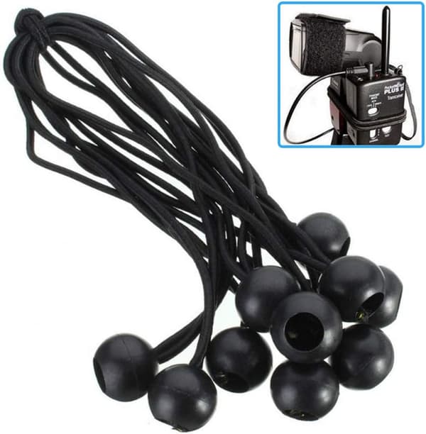 30 stk. elastiske snore, elastiske gummisnore med elastisk kugle til presenninger, telte, bannere, flag, camping, pavillon (sort)