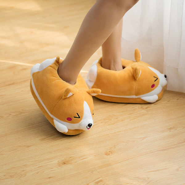 Unisex Roliga Tofflor, Cartoon Corgi Djurtofflor, Inomhustofflor