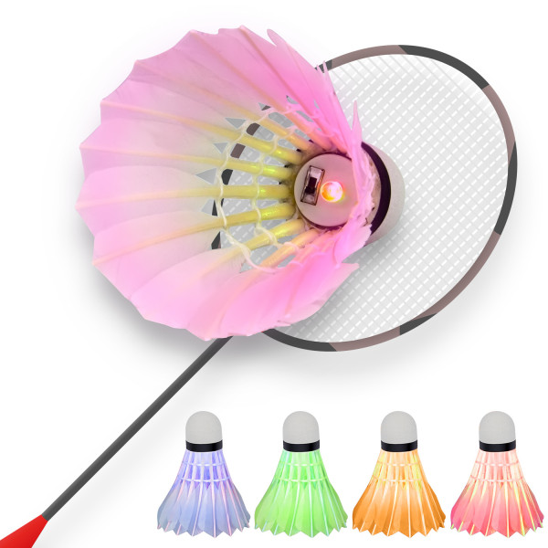 6st LED-badminton, fjäderboll för utomhus- och inomhussportaktiviteter