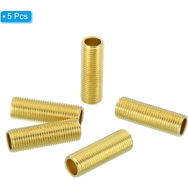 M10 End Thread Lamp Pipe, 10 Pack 30mm Threaded Hollow Tube Adapter Brass C