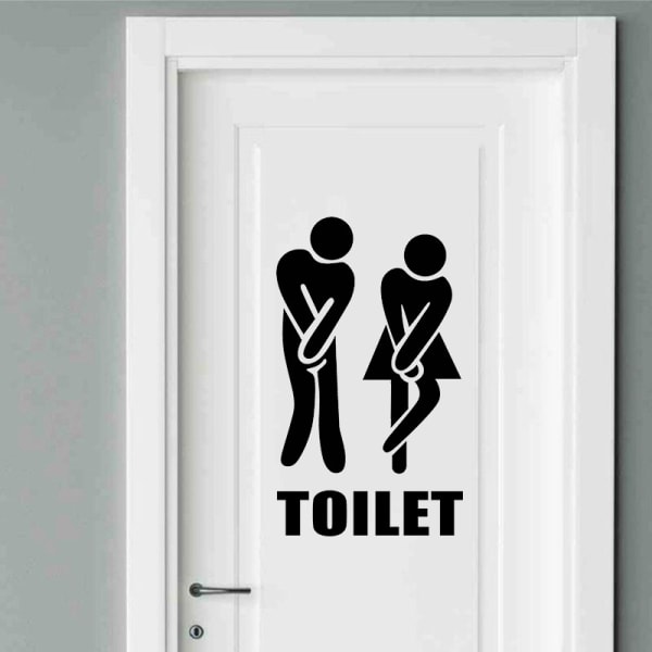 4 kpl WC-tarroja PVC-kyltti Vedenpitävä WC-tarra Seinätarra Koriste