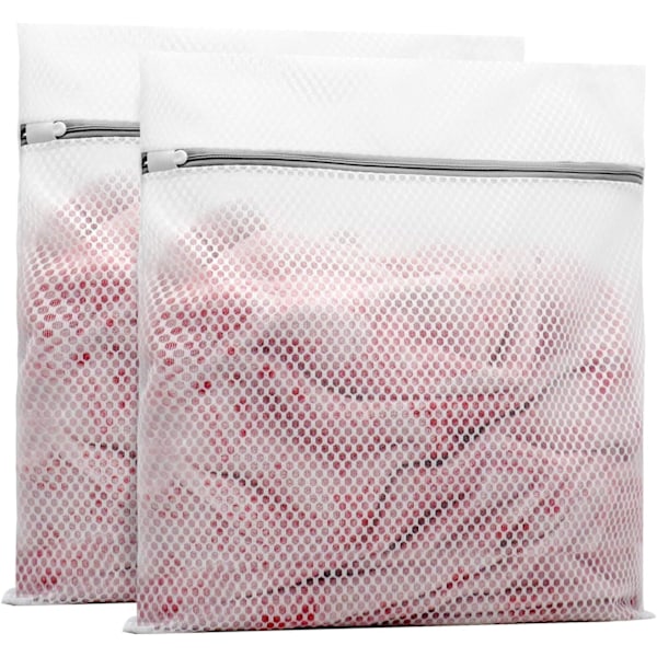 2 stk. Slitesterke vaskeposer med honeycomb-nett for finvask, 60 x 60 cm