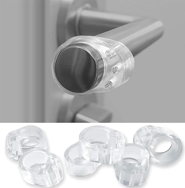 Dörrstopp, 6-pack transparenta gummistopp, silikondörrstopp, S