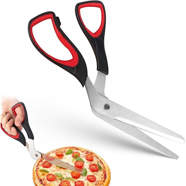 Pizzasaks, Pizzakutter Pizzakutter Rustfritt Stål Pizzakutter, Multifunksjonell Kjøkkensaks for Kutting av Pizza, Pasta og Paier