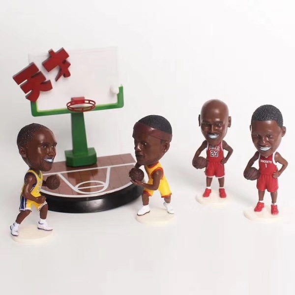 Kobe, Jordan, Tracy McGrady, James Actionfigurer Staty Bobblehead Bas