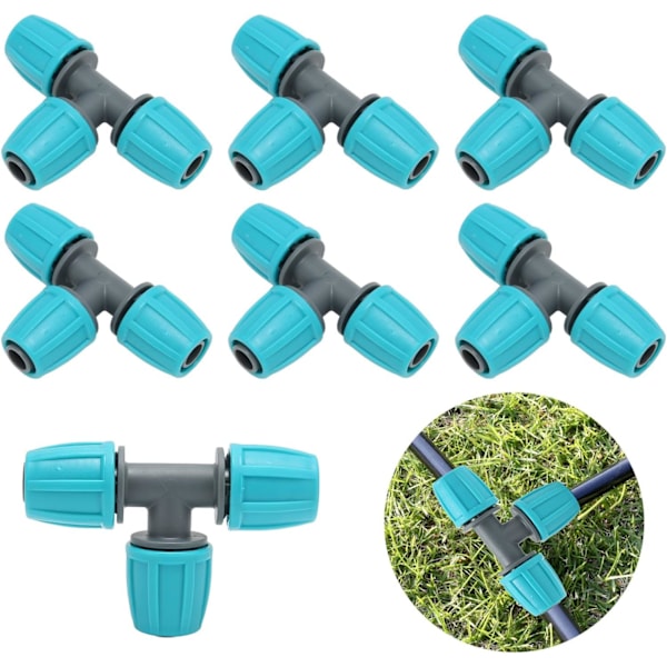 20 stk, 16mm Pigtrådsrør Fittings Drypvanding Fittings Rør Tee Konnektor