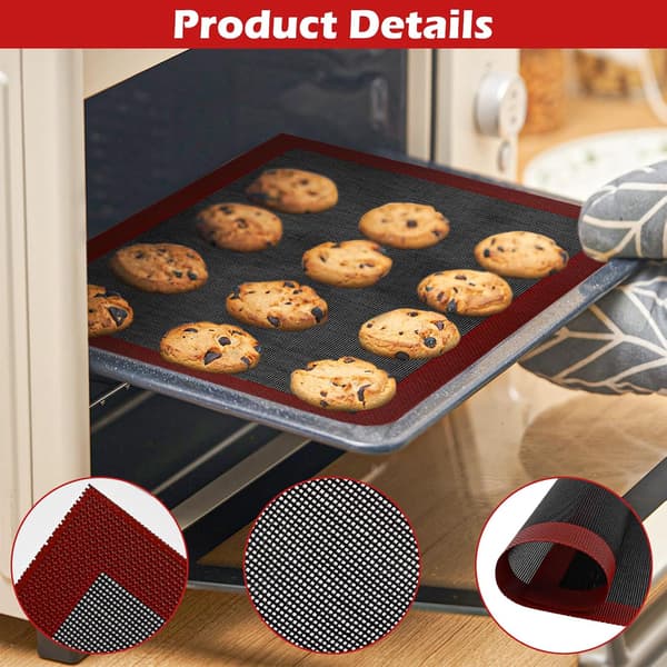Stk Mikroperforert Silikon Bakeunderlag, 40x30cm Bakematte, Gjenbrukbar Mikroperforert Silikon Bakematte, Non-Stick Bakeunderlag for Macarons
