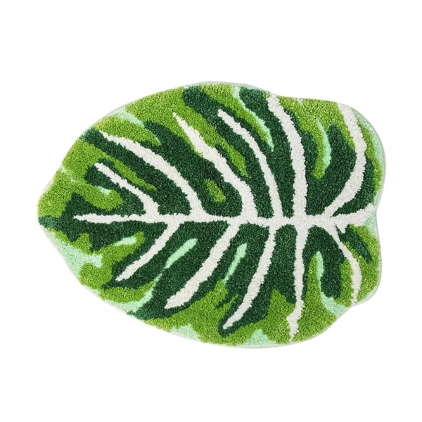 Bath Mat for Bathroom Green Boho Bathroom Rugs Non Slip Cute Leaves Sm