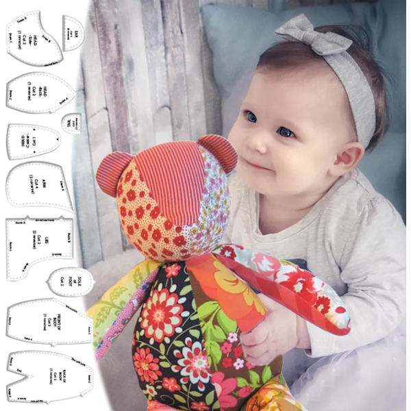 Memory Bear Template Linjal Set(10 PCS), 10 PCS Memory Bear Template R