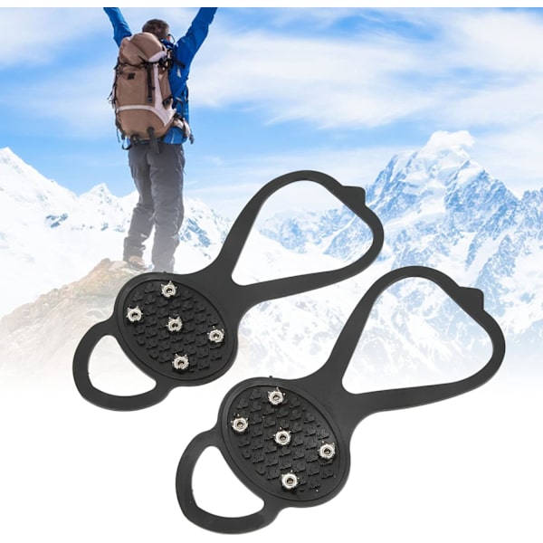 2PCS Udendørs 5-Tand Is og Sne Anti-Slip Sko, Anti-Slip Bjergbestigning