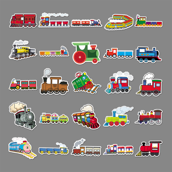 Train Stickers, 50 Piece Train Waterproof Decals