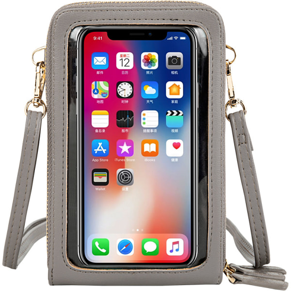 Touch Screen Pung Lille Læder Crossbody Telefontaske Holder Pung Pou