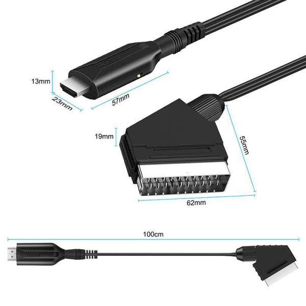 Scart till HDMI-muunnin Audio Video -sovitin Hdtv/dvd/ Set Top Bo