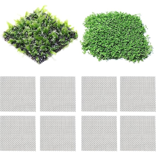 14 Stycken 8 X 8 CM Moss Akvatisk Växt Dekoration Moss Akvatisk Växt Tillbehör Rostfritt Stål Finmaskigt Nät Växtnät För Moss Akvatisk Växt A