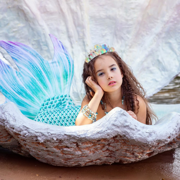 Mermaid Pannband, Mermaid Pannband Kristall Strass Kam För Tiara