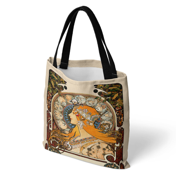 Kvinners trykte tote bag handlepose lerret, holdbar tote bag