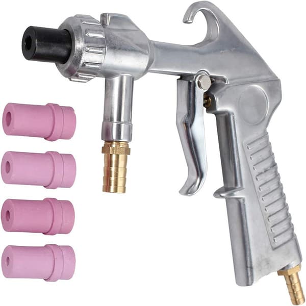 Sandblästringspistol + 4 Keramiska Munstycken + Extra Järnmunstycksspets