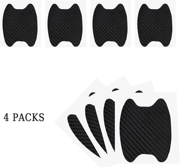 4 st yttre bilstickers, universell anti-scratch kolfiber skyddande