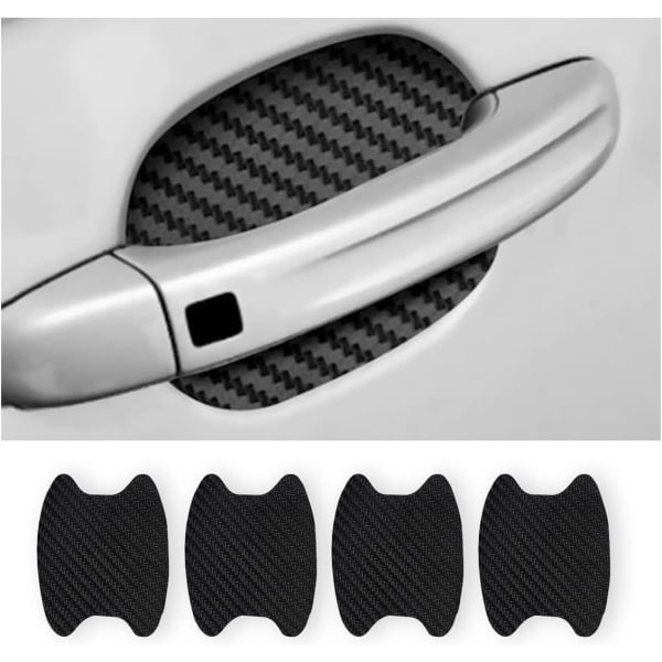 4PCS Exterior Car Stickers, Universal Anti-Scratch Carbon Fiber Protective