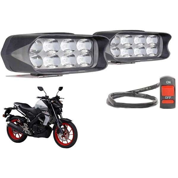 Vattentät 8 LED dimljusstrålkastare kompatibel med Yamaha MT 15 BS6
