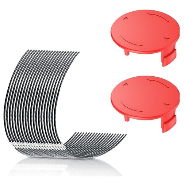 Pakke med 10 gressklippertråder + 2 hetter, diameter 3,5 mm, kompatibel med Bosch F016800431 AFS 23-3 erstatningsspoler