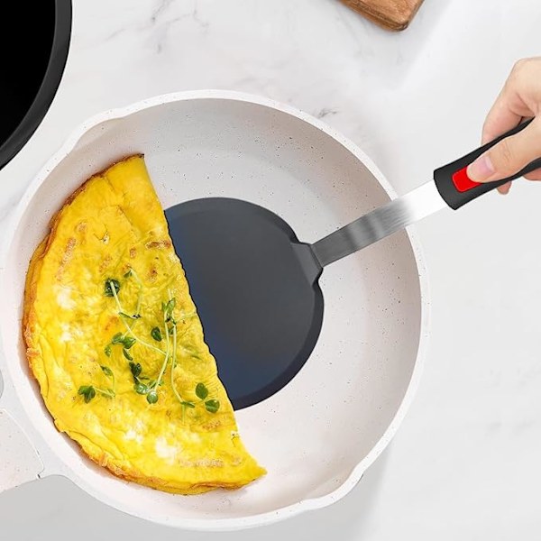 Non-stick Silikonspatel Säker Köksredskap Bred Pannkakspatel för Matlagning och Bakning Värmebeständig Gummi Äggvändare (1 st)