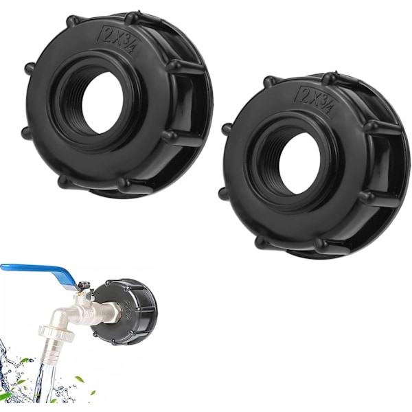 Stykker IBC Adapter Låg S60x6 - 3/4 Tomme IBC Tank Connector - Tank Adapter til 1000 Liter IBC Ton Ventil
