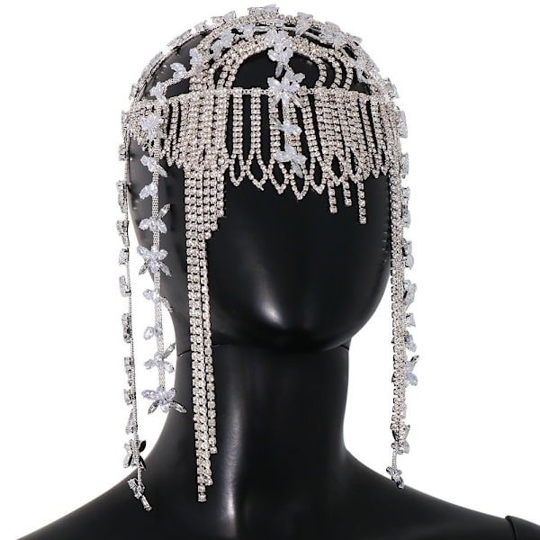 Rhinestone Flapper Hårprydnad kompatibel kvinnor Brudhårband Hårsmycken Ac